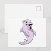 Dolfijn met madeliefje briefkaart (Voorkant / Achterkant)