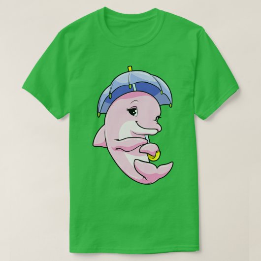 Dolfijn met paraplu t-shirt (Design voorkant)