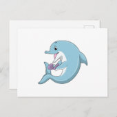 Dolfijn met Parel Briefkaart (Voorkant / Achterkant)