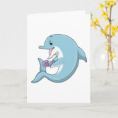 Dolfijn met Parel Kaart (Gele Bloem)