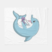 Dolfijn met Pearl Fleece Deken (Voorkant (Horizontaal))