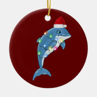 Dolfijn met Pet licht kerstmis Keramisch Ornament