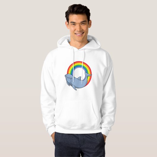 Dolfijn met regenboog hoodie (Voorkant volledig)