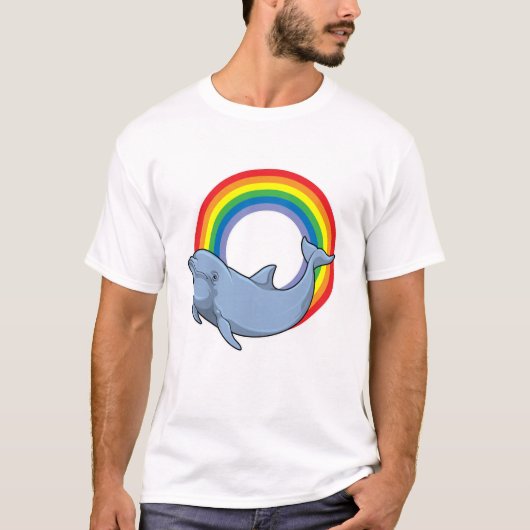 Dolfijn met regenboog t-shirt (Voorkant)