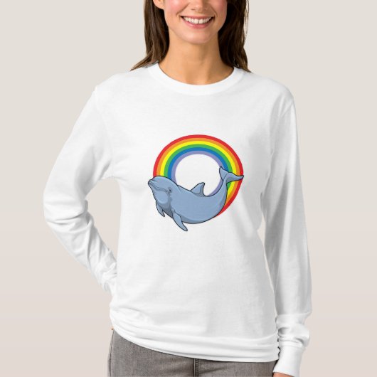 Dolfijn met regenboog t-shirt (Voorkant)