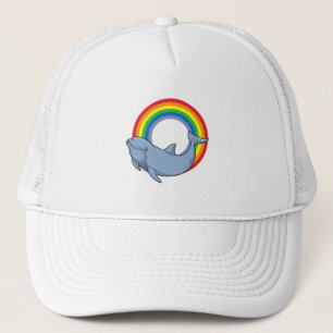 Dolfijn met regenboog trucker pet