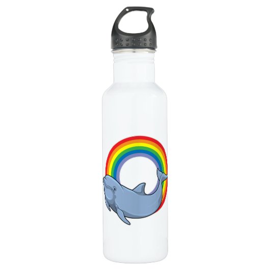 Dolfijn met regenboog waterfles (Voorkant)