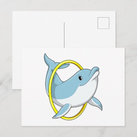 Dolfijn met Ring Briefkaart (Voorkant / Achterkant)