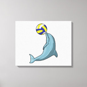 Dolfijn met Volleyball Canvas Afdruk