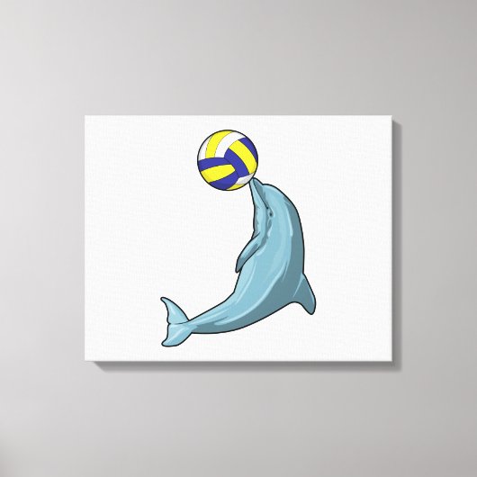 Dolfijn met Volleyball Canvas Afdruk (Voorkant)
