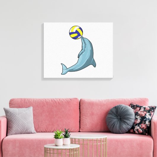 Dolfijn met Volleyball Canvas Afdruk (Insitu (Woonkamer))