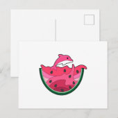 Dolfijn met Watermeloen Briefkaart (Voorkant / Achterkant)