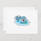 Dolfijn met waterpolo briefkaart (Voorkant / Achterkant)