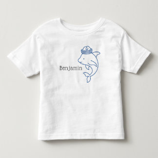 Dolfijn met zeemanshoed, gepersonaliseerd kinder shirts