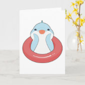 Dolfijn met zwemband kaart (Gele Bloem)