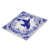 Dolfijn Navy Blauw en Wit Zee Ocean Beach House Tegeltje (Zijkant)