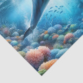 Dolfijn Ocean Reef Waterverf Decoupage Tissuepapier (Detail)