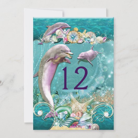 Dolfijn onder de uitnodigingen van de Partij van h (Achterkant)