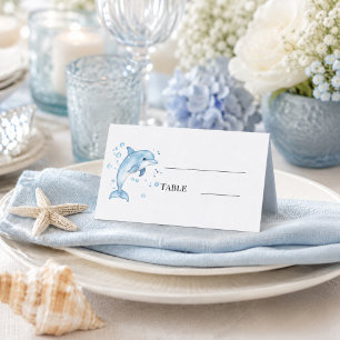 Dolfijn onder de zee Baby Shower Plaatskaartje