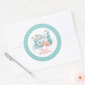 Dolfijn onder het Zee Birthday Ronde Sticker (Envelop)