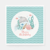Dolfijn onder het Zee Birthday Servet (Voorkant)