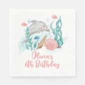 Dolfijn onder het Zee Birthday Servet (Voorkant)