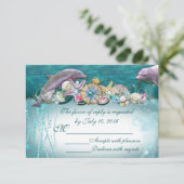 Dolfijn Onder het Zee Plaats Kaarten RSVP Kaartje (Staand voorkant)