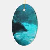 Dolfijn onder water keramisch ornament (Links)
