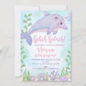 Dolfijn onder Zee 1e verjaardag Kaart (Voorkant)