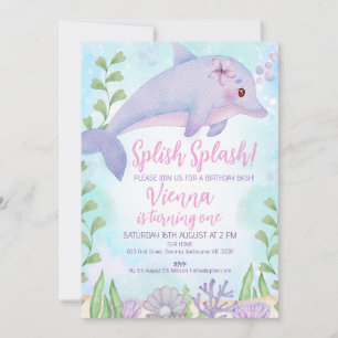 Dolfijn onder Zee 1e verjaardag Kaart