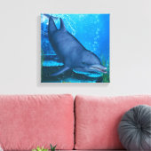 Dolfijn Onderwater Canvas Afdruk (Insitu (Woonkamer))