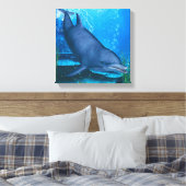 Dolfijn Onderwater Canvas Afdruk (Insitu (Slaapkamer))