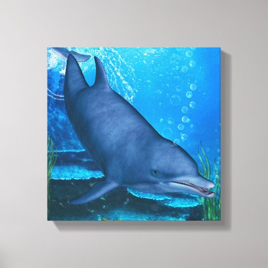 Dolfijn Onderwater Canvas Afdruk (Voorkant)