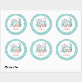 Dolfijn Onderzee Verjaardag Ronde Sticker (Vel)