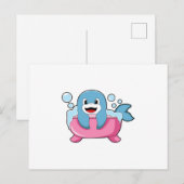 Dolfijn op badkuip briefkaart (Voorkant / Achterkant)