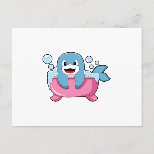Dolfijn op badkuip briefkaart (Voorkant)