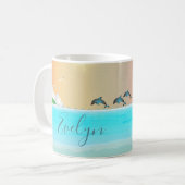 Dolfijn op het strand koffiemok (Voorkant links)