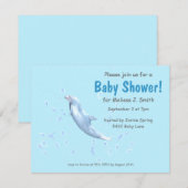 Dolfijn op Lichtblauw - Baby shower Kaart (Voorkant / Achterkant)