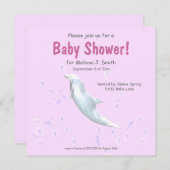 Dolfijn op Roze - Baby shower Kaart (Voorkant / Achterkant)