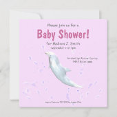 Dolfijn op Roze - Baby shower Kaart (Voorkant)
