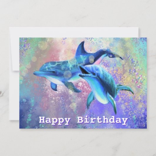 Dolfijn paar Verjaardag Kaart (Voorkant)