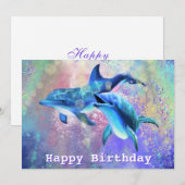 Dolfijn paar Verjaardag Kaart (Voorkant / Achterkant)