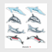 Dolfijn Party Stickers met namen (Vel)