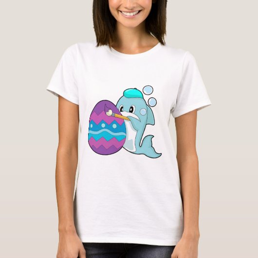 Dolfijn Pasen Schilderij T-shirt (Voorkant)