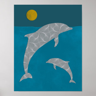 Dolfijn Poster, Dolphin Wall Decor, Dolphin Print