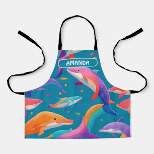 Dolfijn Regenboog Kleurrijk Gepersonaliseerd Patro Schort