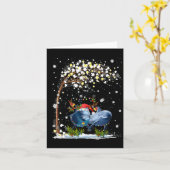 Dolfijn rendier Pet Kerstboom Funny Xm Kaart (Gele Bloem)