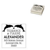 Dolfijn retour adresstempel - Trouwdieren Rubberstempel (Gestempeld)