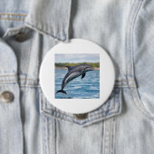 Dolfijn Ronde Button 4,0 Cm (In situ)