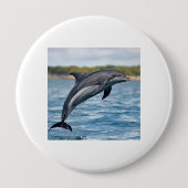 Dolfijn Ronde Button 4,0 Cm (Voorkant)